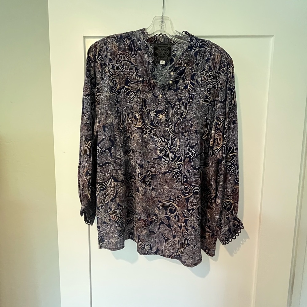 Johnny Was Jade Venus Silk Top